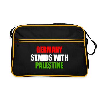 germany stands with palestine - Sac Retro - noir/or - Devant