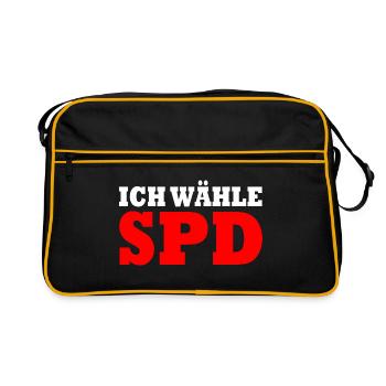 Ich wähle spd - Retro Tasche - Schwarz/Gold - Vorne