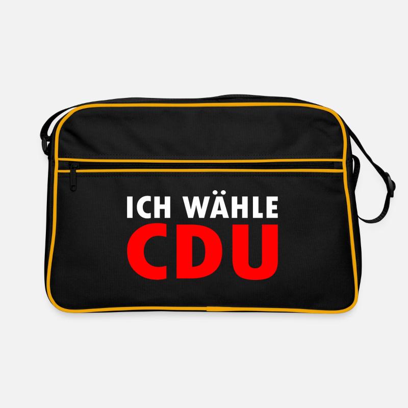 Ich wähle cdu - Retro Tasche - Schwarz/Gold