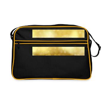 Goldene Sterne Hintergrund - Retro Tasche - Schwarz/Gold - Vorne