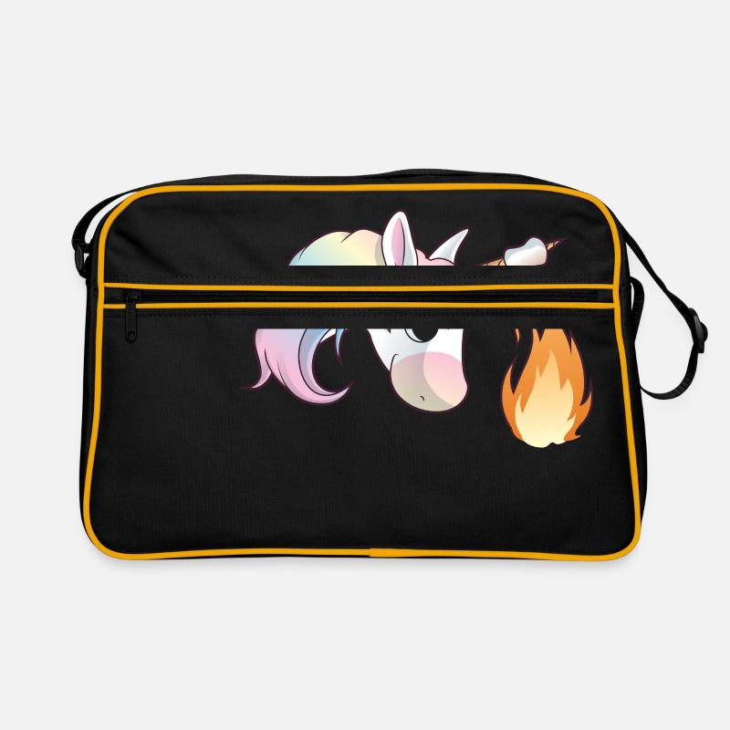 Unicorn Marshmallow - Retro Tasche - Schwarz/Gold