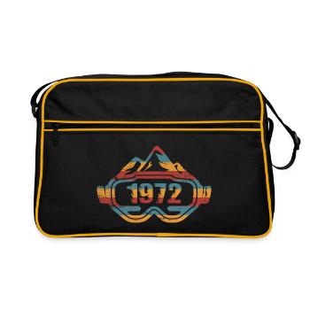 Skieur Skieur Skieur Anniversaire 1972 - Sac Retro - noir/or - Devant