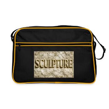 Stone Sculpted Letters - Retro Bag - black/gold - Front