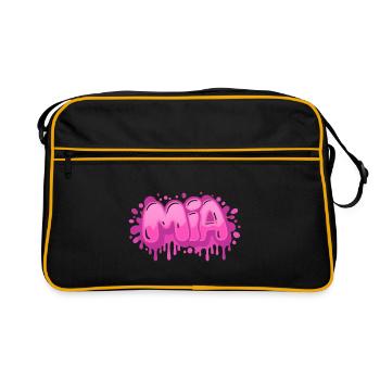 Graffiti  MIA Prénom cadeau idéal imprimable  - Sac Retro - noir/or - Devant