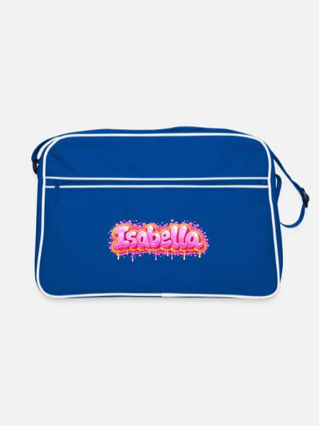 ISABELLA GRAFFITI NAME FÜR PERFEKTES GESCHENK DRUCKBAR - Retro Tasche - Blau/Weiß - Vorne