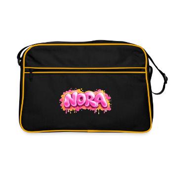 NORA GRAFFITI NAME FOR PERFECT GIFT PRINTABLE on c - Sac Retro - noir/or - Devant