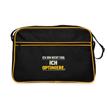 I optimize – Not lazy - Retro Bag - black/gold - Front