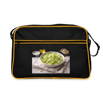 Salat mit Pinienkernen - Retro Tasche - Schwarz/Gold - Vorne
