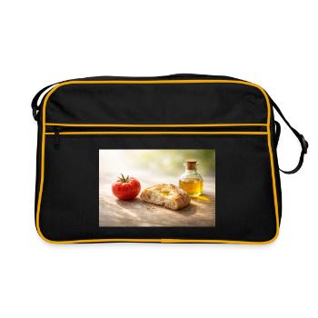 Tomato. Bread. Oil. - Retro Bag - black/gold - Front