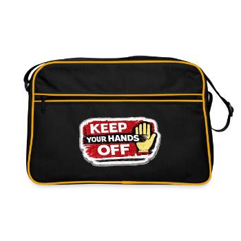 Keep Your Hands Off Respect Boundaries Sticker - Retro Bag - black/gold - Front