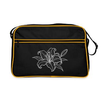 Motif d’ornement fleur en dentelle - Sac Retro - noir/or - Devant