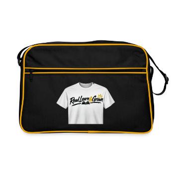 Lies Learn & Grown - Retro Tasche - Schwarz/Gold - Vorne