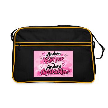 Andere Körper, Andere Geschichten - Retro Tasche - Schwarz/Gold - Vorne