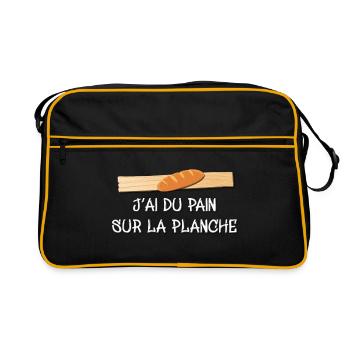 j'ai du pain sur la planche - boulanger - Sac Retro - noir/or - Devant