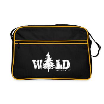 WALD Mensch - Gift - Camping - Hiking - Retro Bag - black/gold - Front