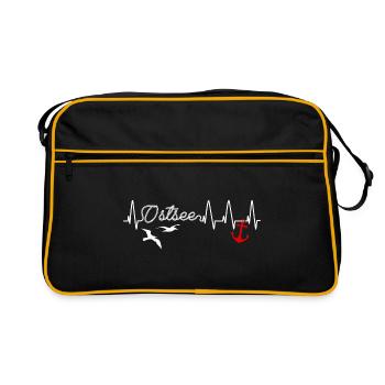 Ancre de battement de coeur amour baltique - Sac Retro - noir/or - Devant