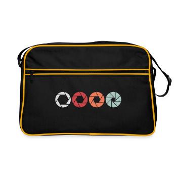 Retro Diaphragme lentille photographes Chemise - Sac Retro - noir/or - Devant