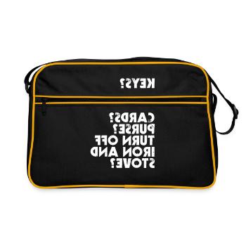 Keys, cell phone, wallet, nothing to forget? - Retro Bag - black/gold - Front