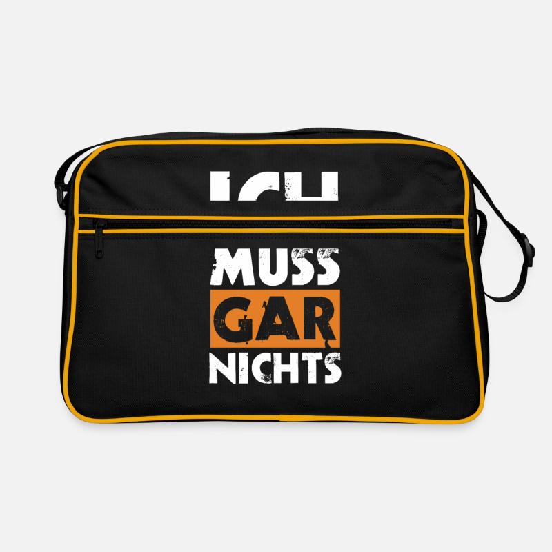 Ich muss gar nichts Retro Tasche