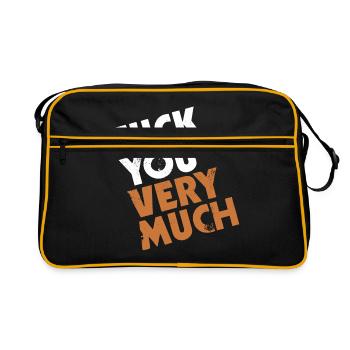 Fuck You Very Much - Retro Tasche - Schwarz/Gold - Vorne
