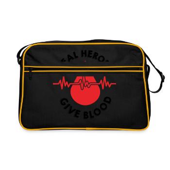 Save life, donate blood, donate blood - Retro Bag - black/gold - Front