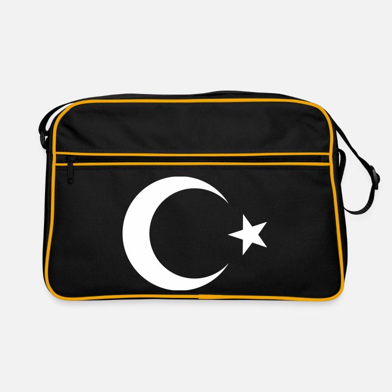Drapeau turc noir - Sac Retro - noir/or