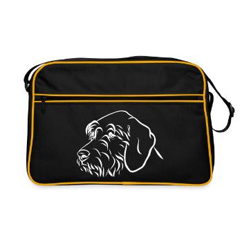 Portrait de chiens de chasse - Sac Retro - noir/or - Devant