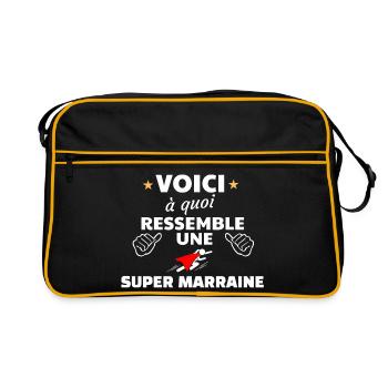 Humour Marraine  et Sportif Unique - Sac Retro - noir/or - Devant