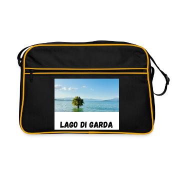 Lago di Garda design avec arbre dans l’eau - Sac Retro - noir/or - Devant
