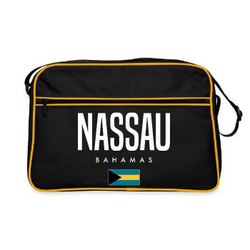 Nassau Bahamas - Retro Bag - black/gold - Front