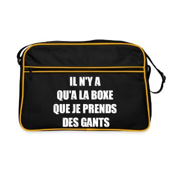 IL N'Y A QU'À LA BOXE QUE JE PRENDS DES GANTS !  - Sac Retro - noir/or - Devant