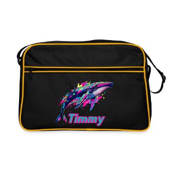 Neonwal Timmy Graffiti - Retro Tasche - Schwarz/Gold - Vorne