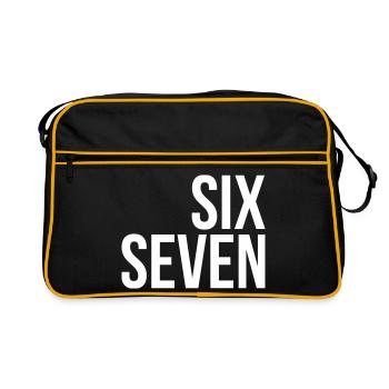 67 "six seven" text - Retro Bag - black/gold - Front