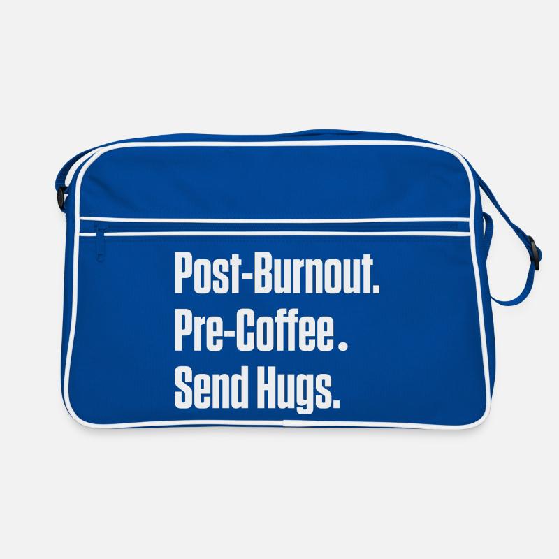 Post-Burnout vor Kaffee Umarmungen schicken Retro Tasche