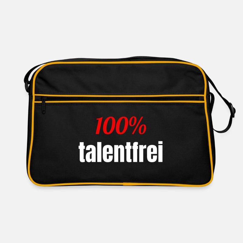 100% talentfrei ohne Talent Spruch Retro Tasche