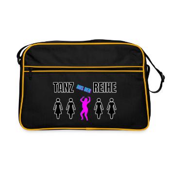 Tanz aus der Reihe individuell tanzen glücklich - Retro Tasche - Schwarz/Gold - Vorne