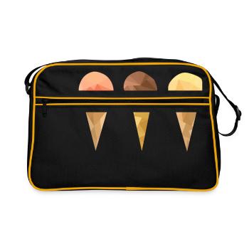 Low Poly Icecream - Sac Retro - noir/or - Devant