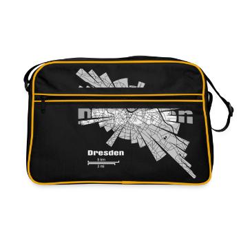 Dresden Map - Retro Bag - black/gold - Front