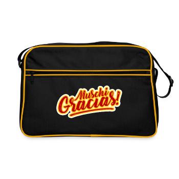 MUSCHI GRACIAS! SPANISCH - Retro Tasche - Schwarz/Gold - Vorne