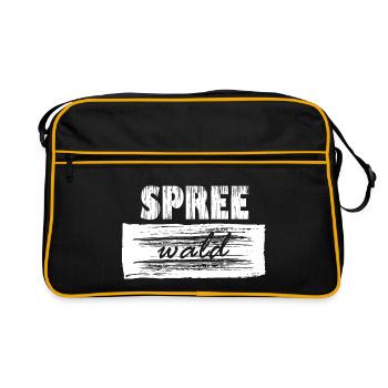 Mein Spreewald - schrift Design - Retro Tasche - Schwarz/Gold - Vorne