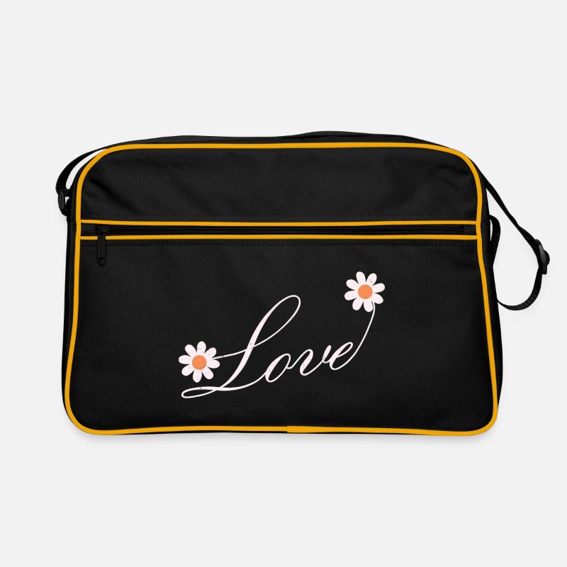 Blumenliebe Skript Design Retro Tasche