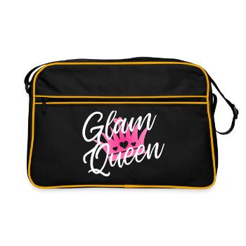Glamour Queen Königin Prinzessin Pink - Retro Tasche - Schwarz/Gold - Vorne