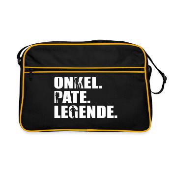 Onkel Pate Legende Patenonkel Motto - Retro Tasche - Schwarz/Gold - Vorne