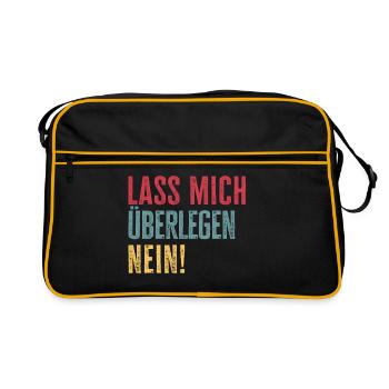 Ich sage nein ablehnen nein danke - Retro Tasche - Schwarz/Gold - Vorne