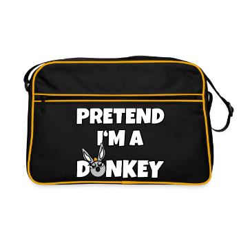 Pretend I'm a Donkey – Einfaches Esel-Kostüm - Retro Tasche - Schwarz/Gold - Vorne