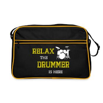 Relax Drummer - Retro Tasche - Schwarz/Gold - Vorne
