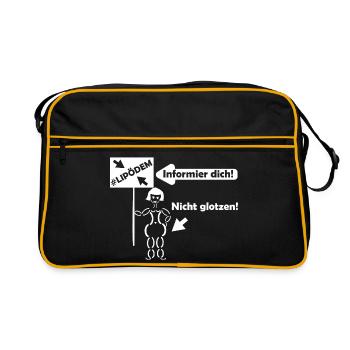 Lipödem Kämpferin - Retro Tasche - Schwarz/Gold - Vorne