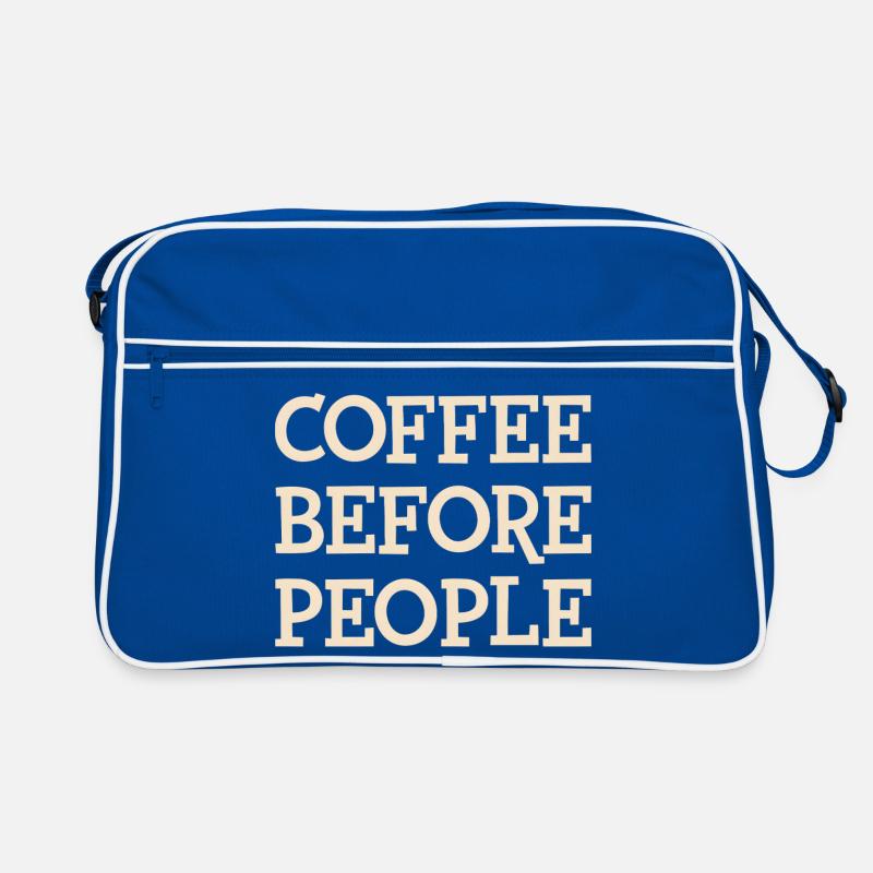Le café avant les gens Conception typographique Sac Retro