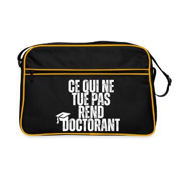 Ce qui ne tue pas rend doctorant - Sac Retro - noir/or - Devant