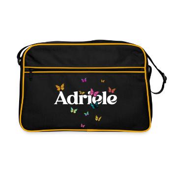 Beau prénom de fille avec des papillons ADRIELE - Sac Retro - noir/or - Devant